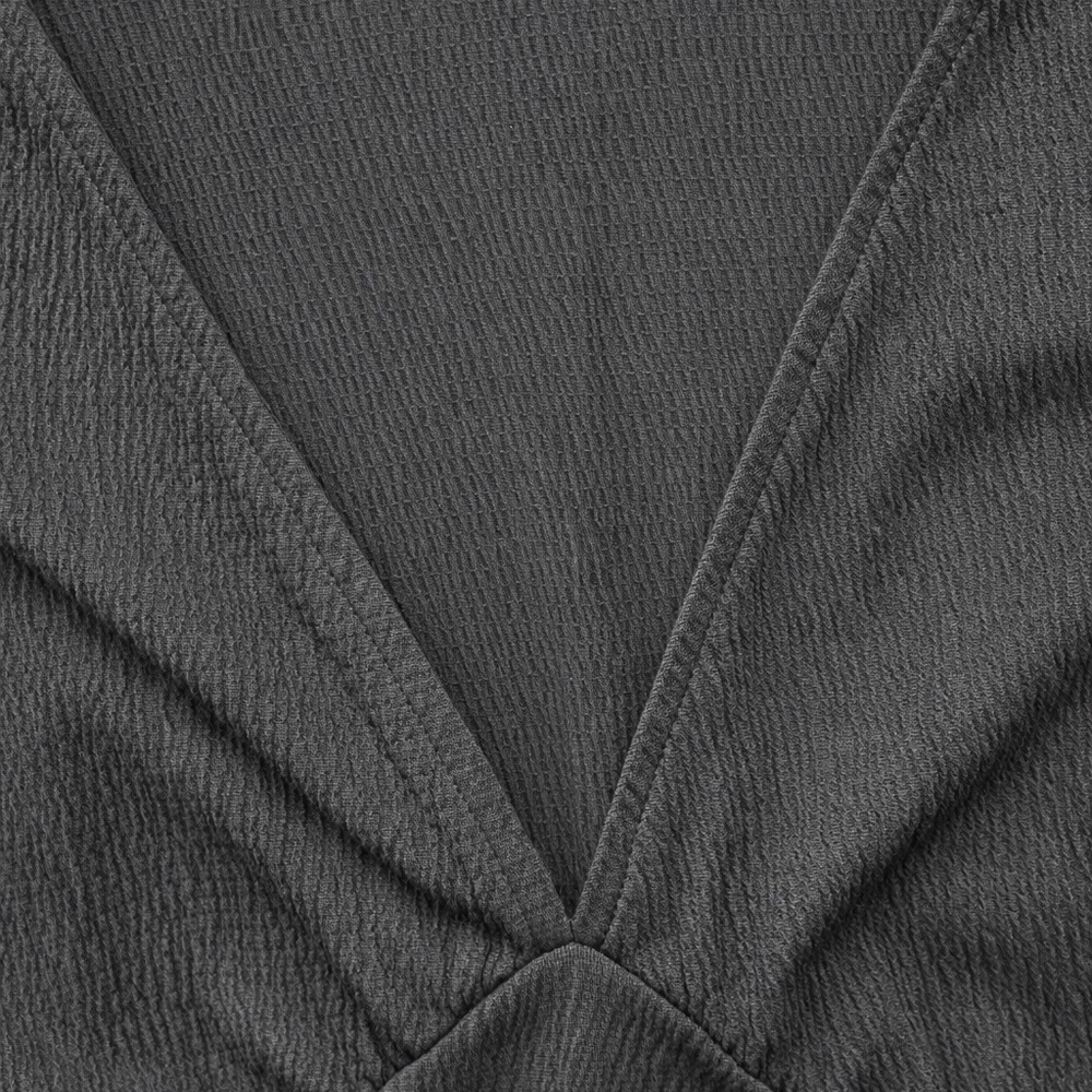 ZARA- Black Textured Smocked V-Neck Crop Top - M - Picture 3 of 8